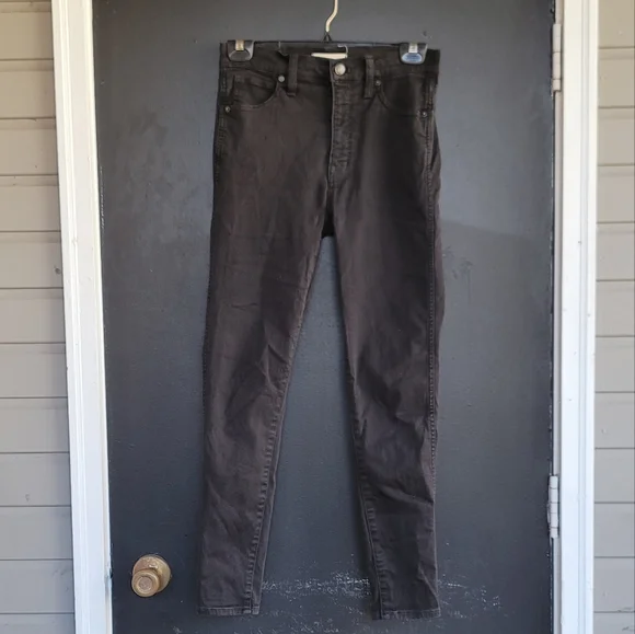 Madewell $129 Black 10" Highrise Skinny Jeans 27 - Picture 2 of 12